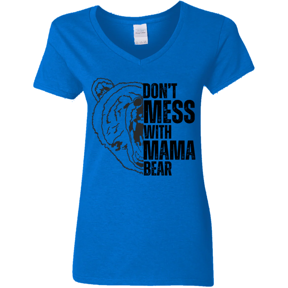 BLACK MAMA BEAR V-NECK T-SHIRT