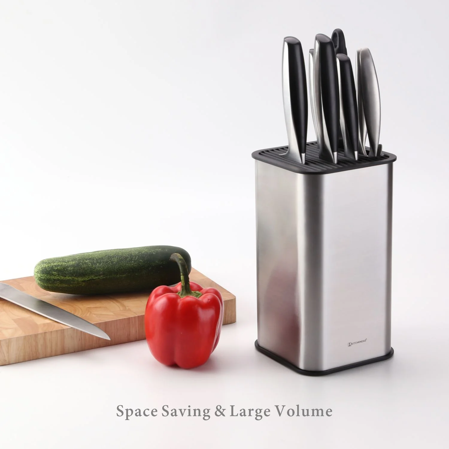 Universal Knife Block With Slots For Scissors And Sharpening Rod Basic