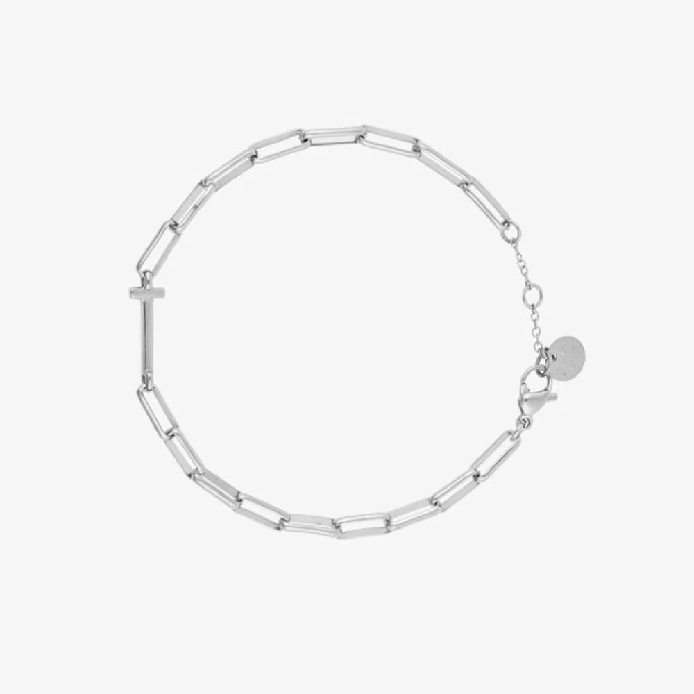 Initial Paperclip Chain Bracelet