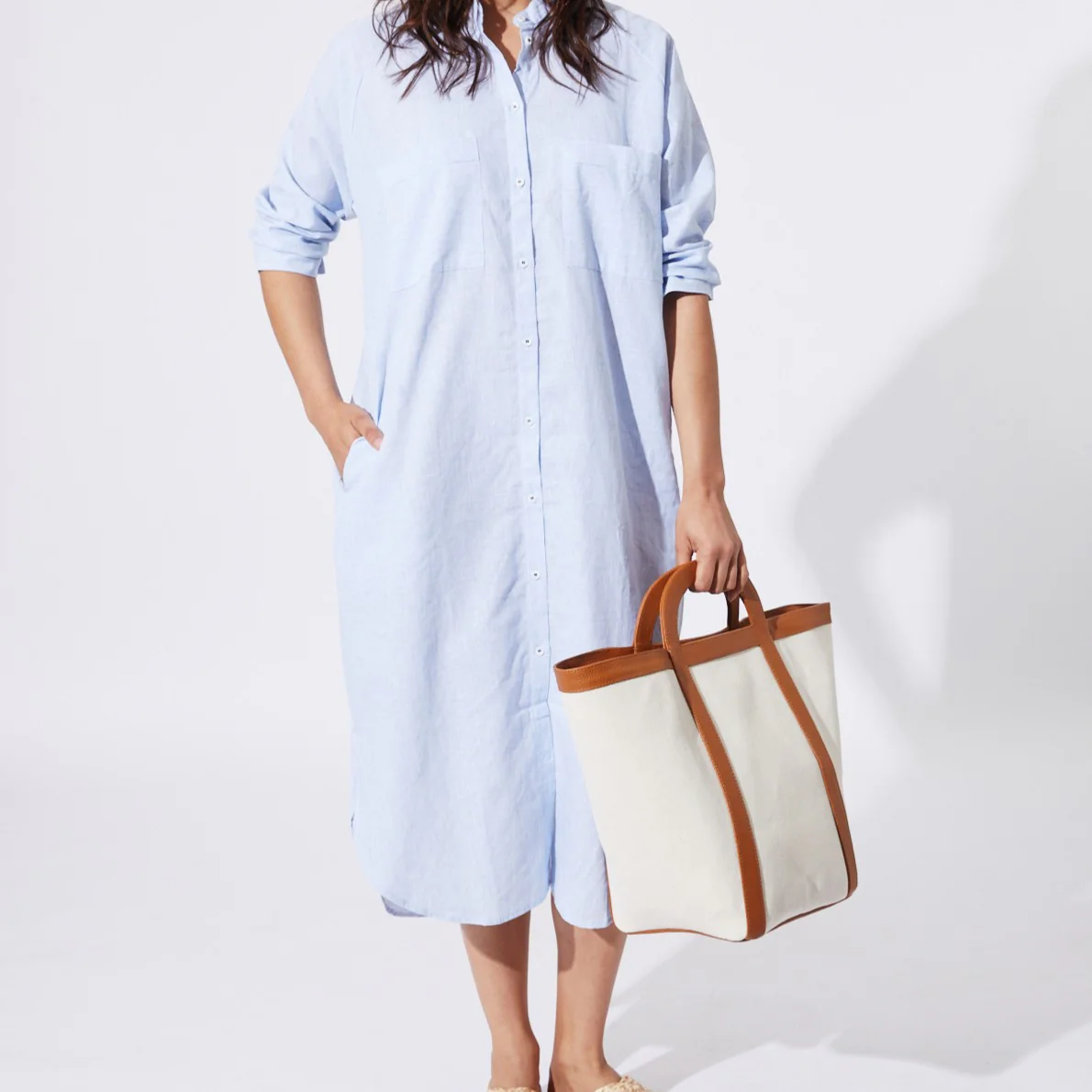 Atuel Tote Bag in Canvas and Leather