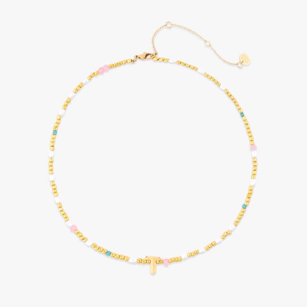 Initial Pearl & Seed Bead Choker