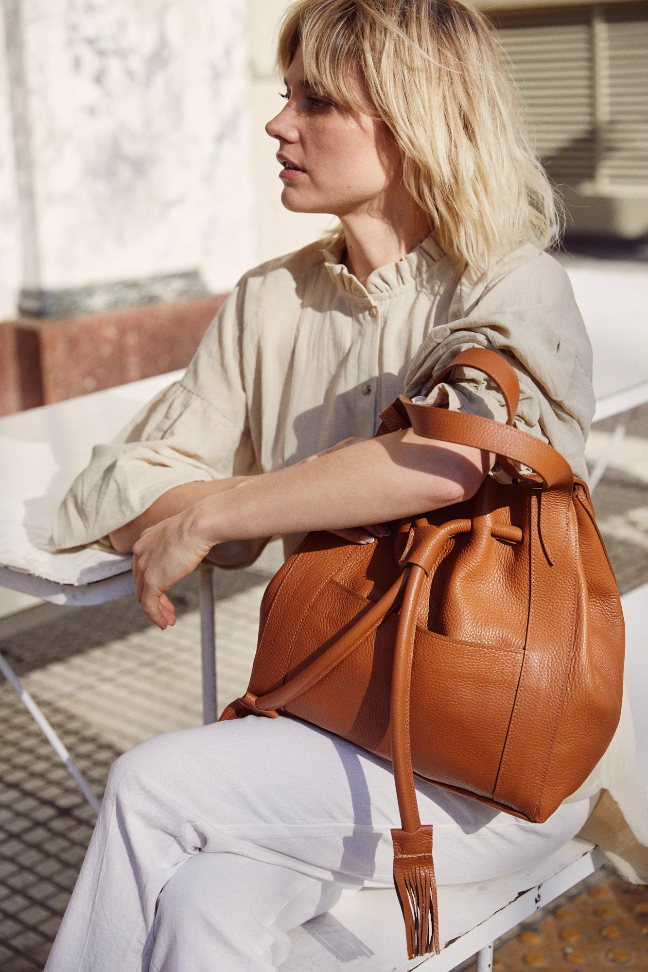 Harper Bucket Bag Caramel