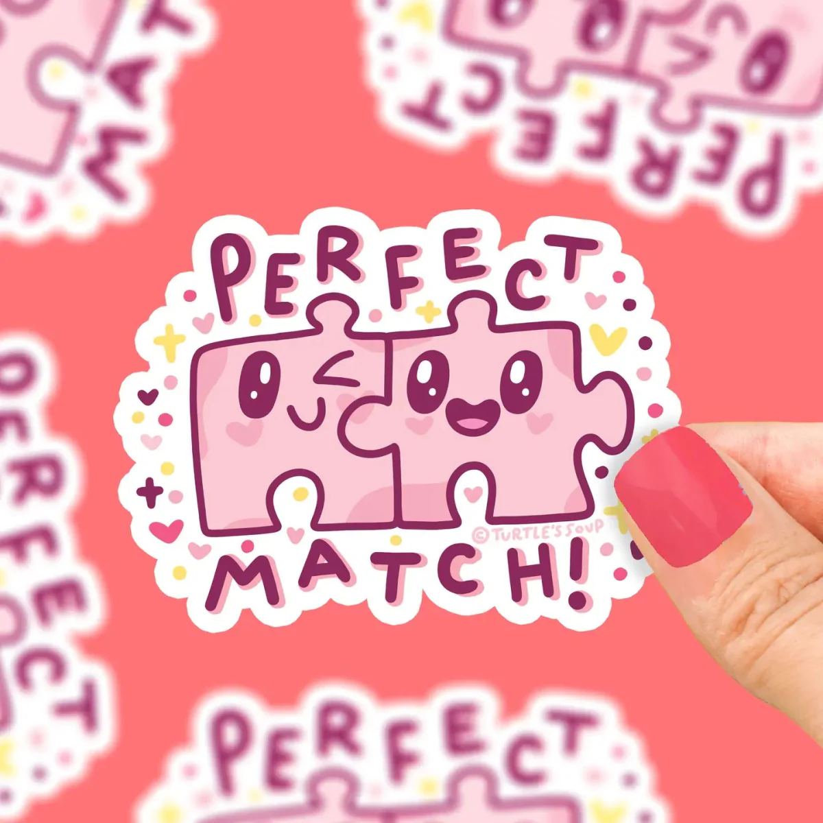Turtle's Soup Perfect Match Valentine Vinyl Sticker