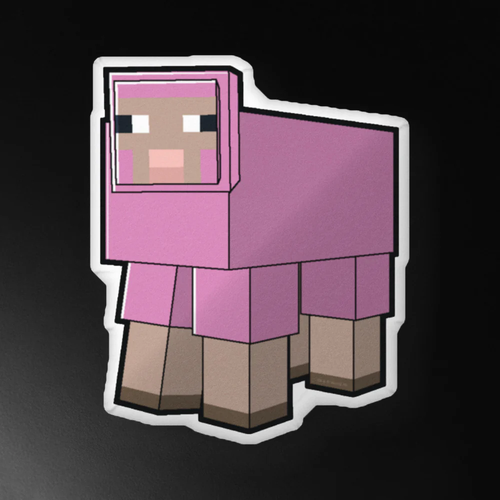 Minecraft Pink Sheep Pillow