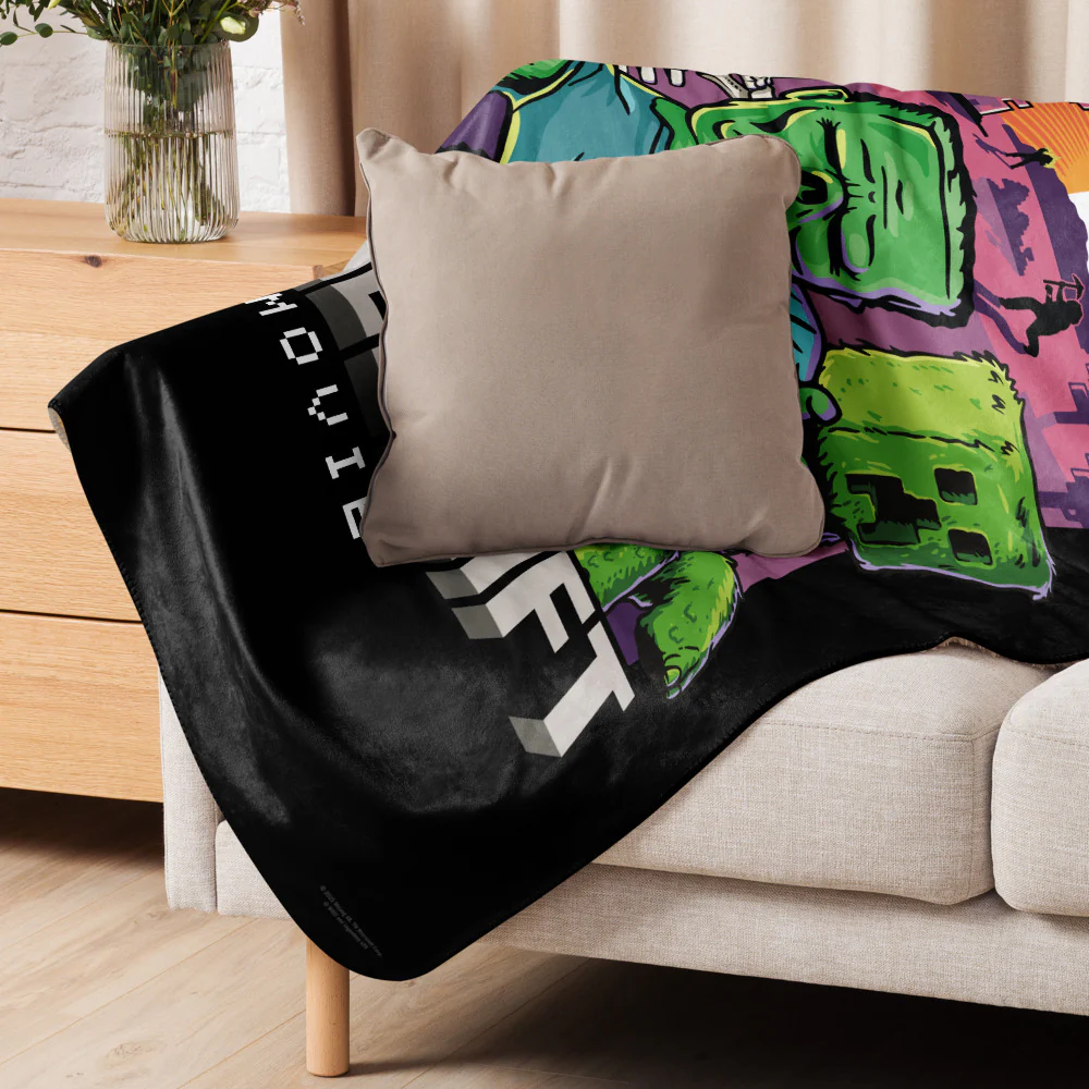 A Minecraft Movie Mobs Sherpa Blanket