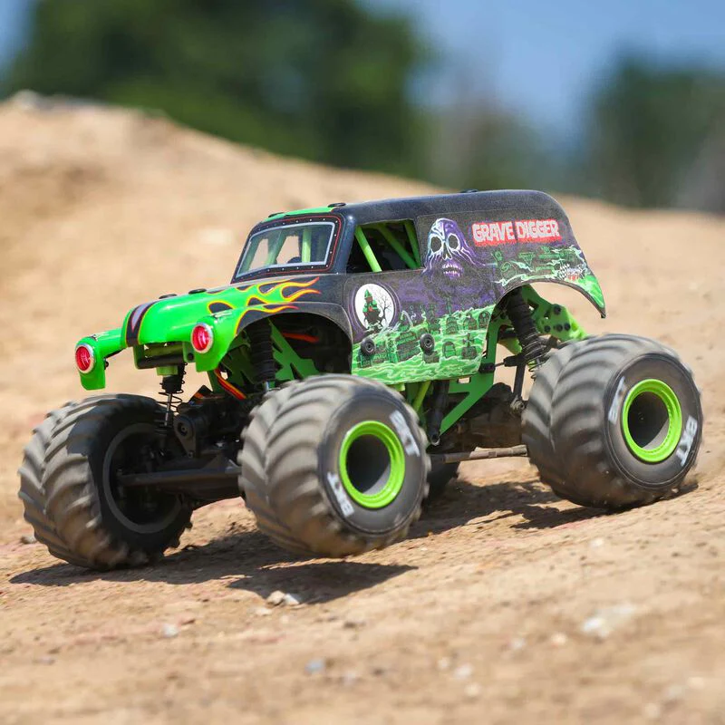 Losi 1/18 Mini LMT 4X4 Brushed Monster Truck RTR  Grave Digger - GREEN