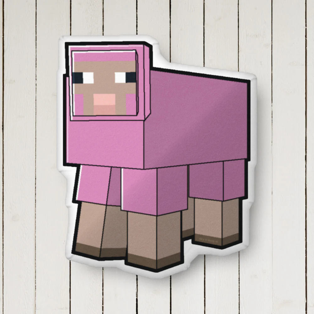Minecraft Pink Sheep Pillow