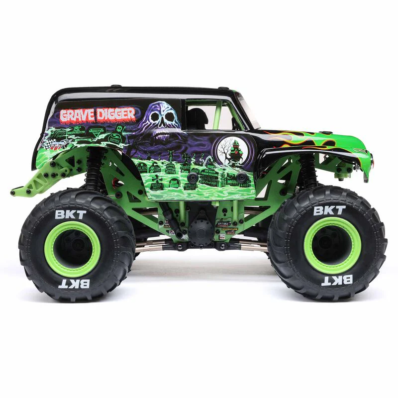 Losi 1/18 Mini LMT 4X4 Brushed Monster Truck RTR  Grave Digger - GREEN