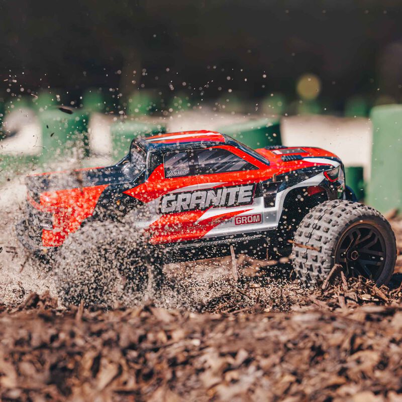 ARRMA 1/18 GRANITE GROM MEGA 380 Brushed 4X4 Monster Truck RTR with Battery & Charger - RED