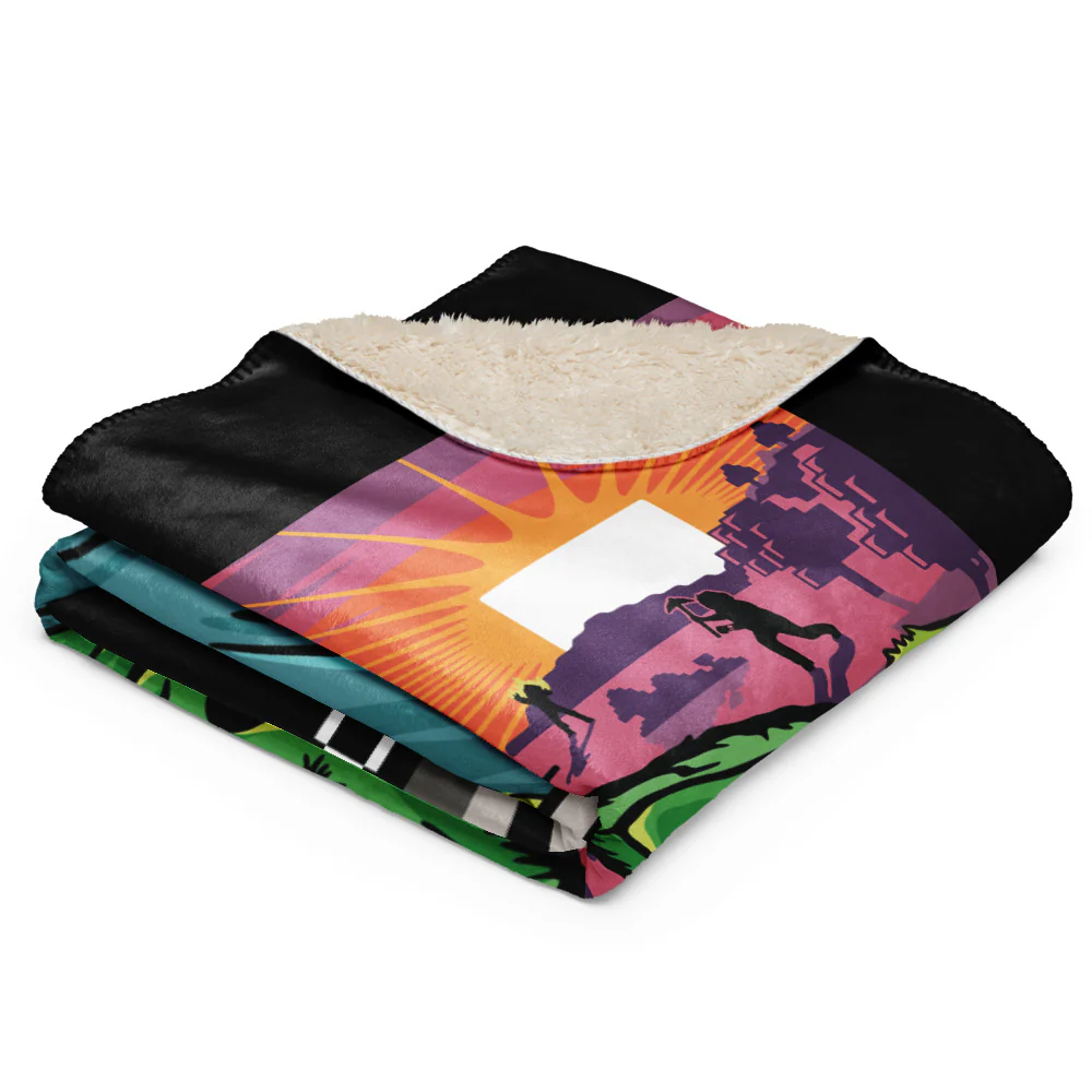 A Minecraft Movie Mobs Sherpa Blanket