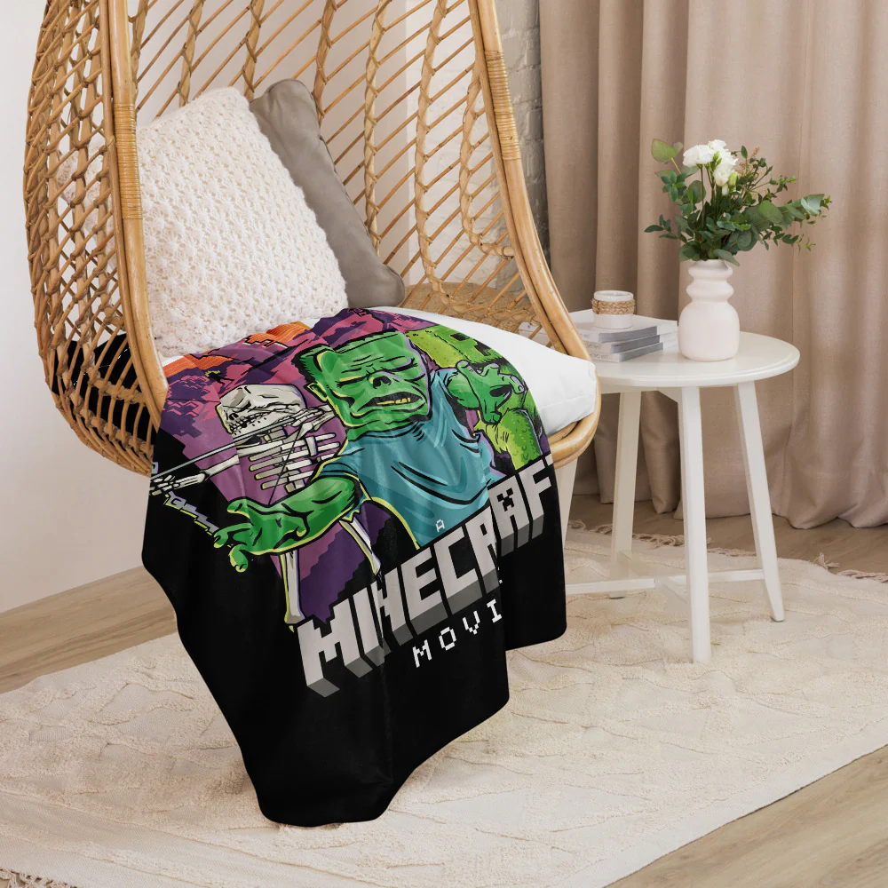 A Minecraft Movie Mobs Sherpa Blanket