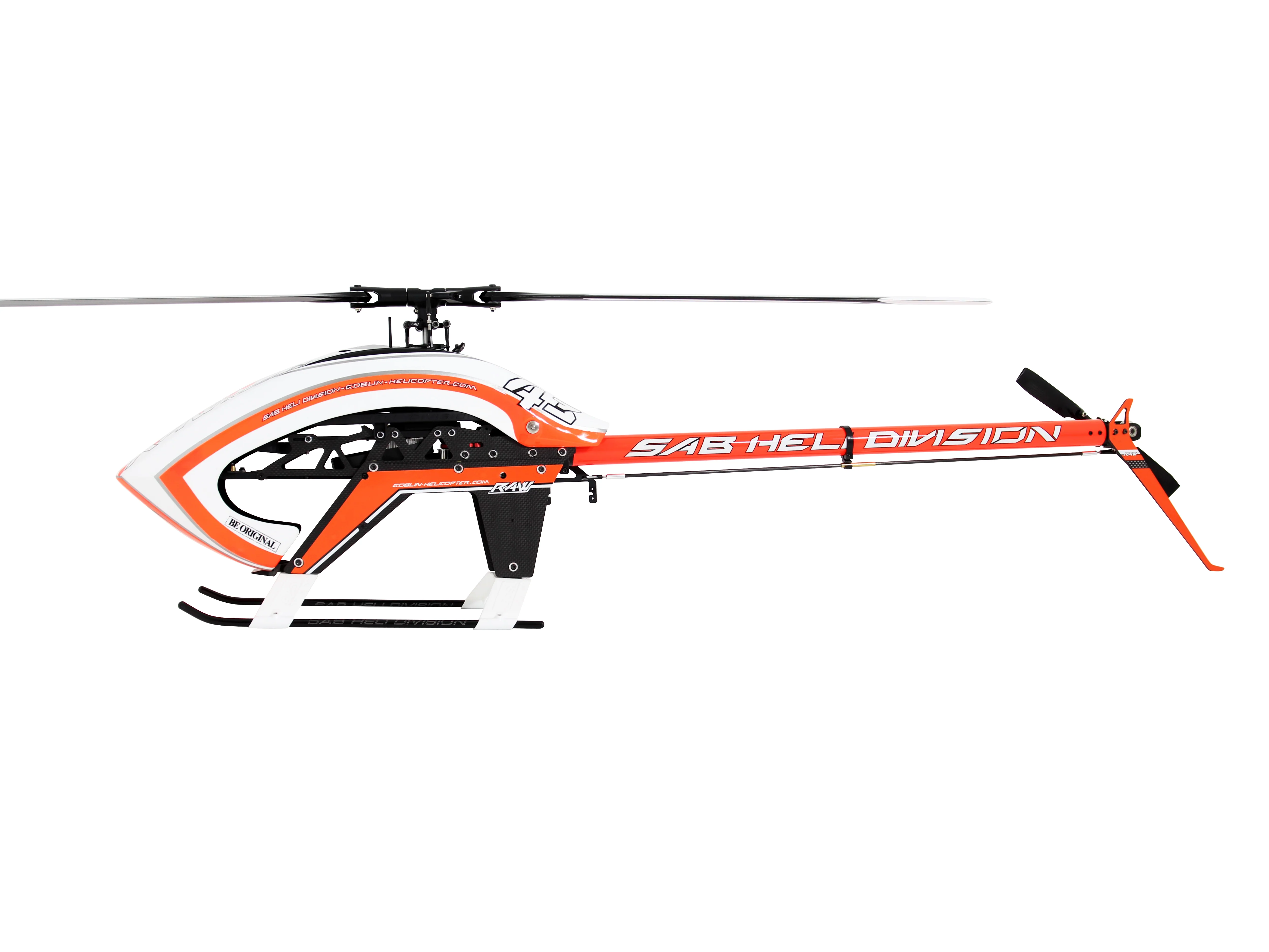 SAB Goblin RAW 580 Kit White/Orange - With S-Line Main and Tail Blades