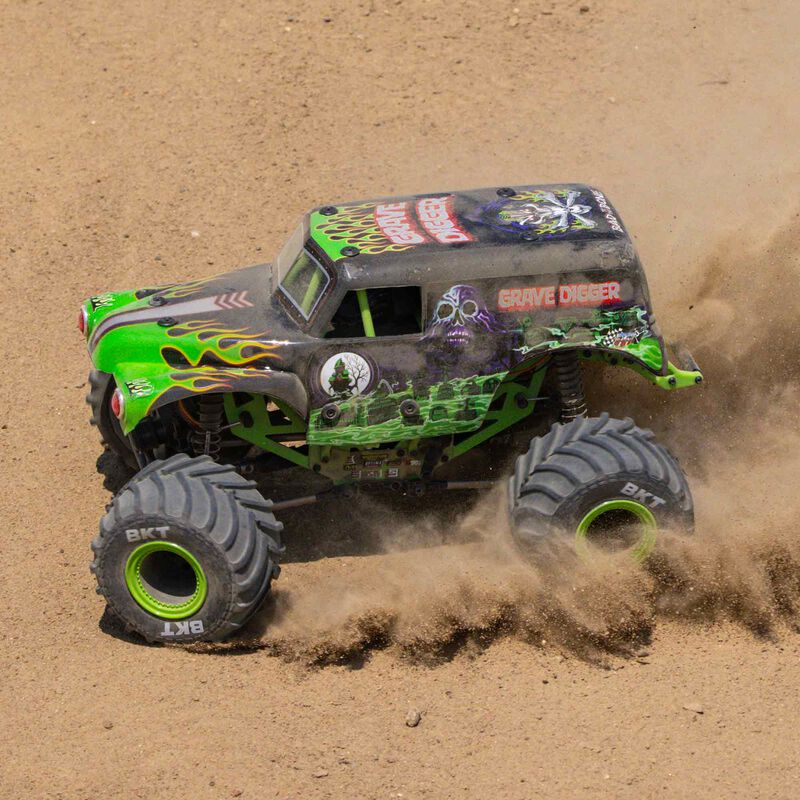 Losi 1/18 Mini LMT 4X4 Brushed Monster Truck RTR  Grave Digger - GREEN