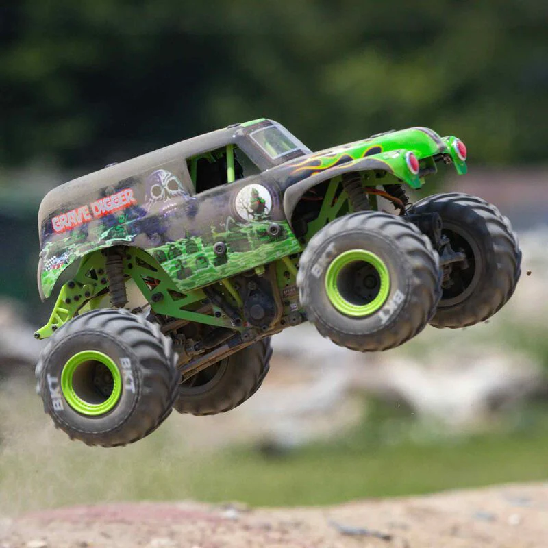 Losi 1/18 Mini LMT 4X4 Brushed Monster Truck RTR  Grave Digger - GREEN