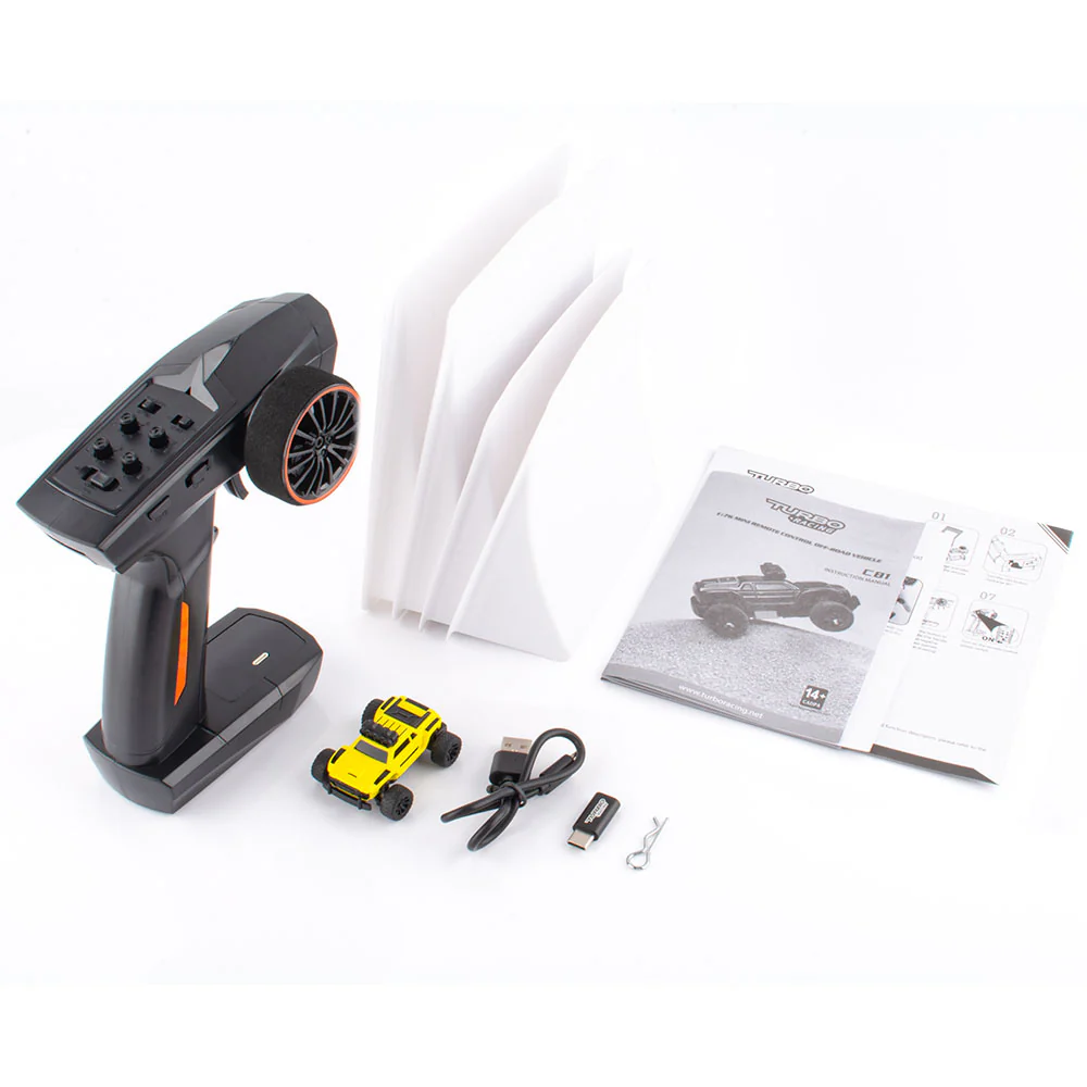 Turbo Racing Baby Monster 1:76 Scale Monster Truck RTR - Yellow