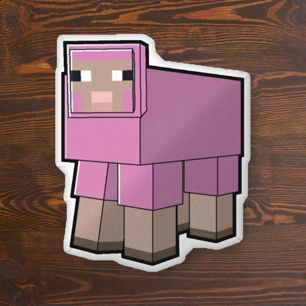 Minecraft Pink Sheep Pillow