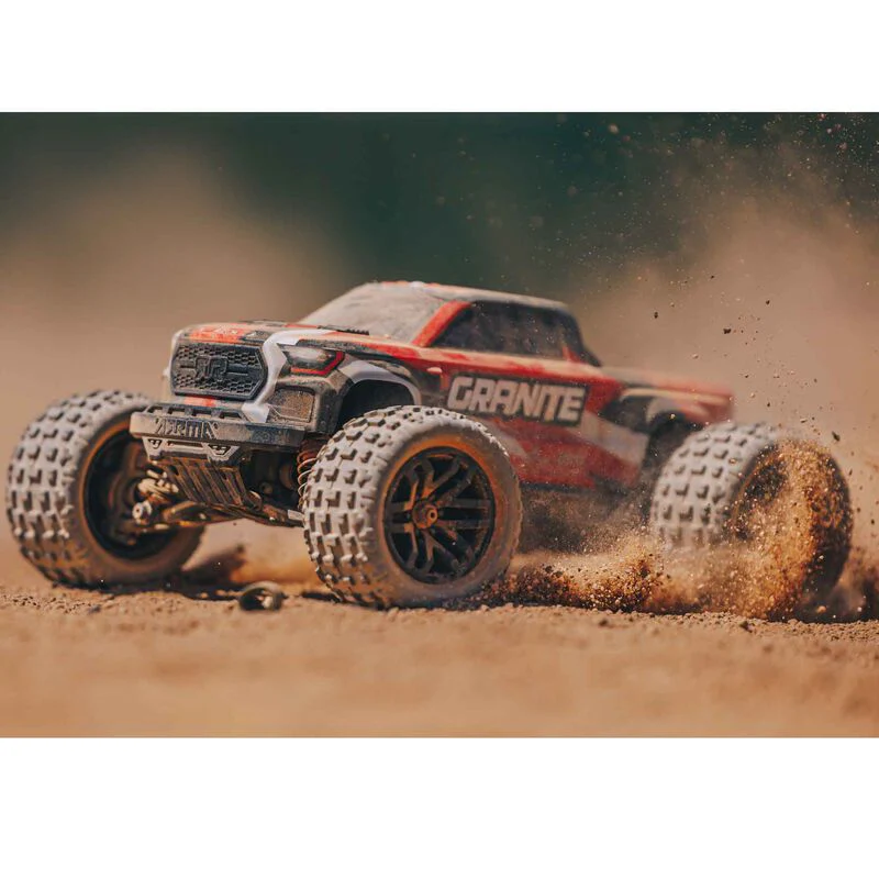 ARRMA 1/18 GRANITE GROM MEGA 380 Brushed 4X4 Monster Truck RTR with Battery & Charger - RED