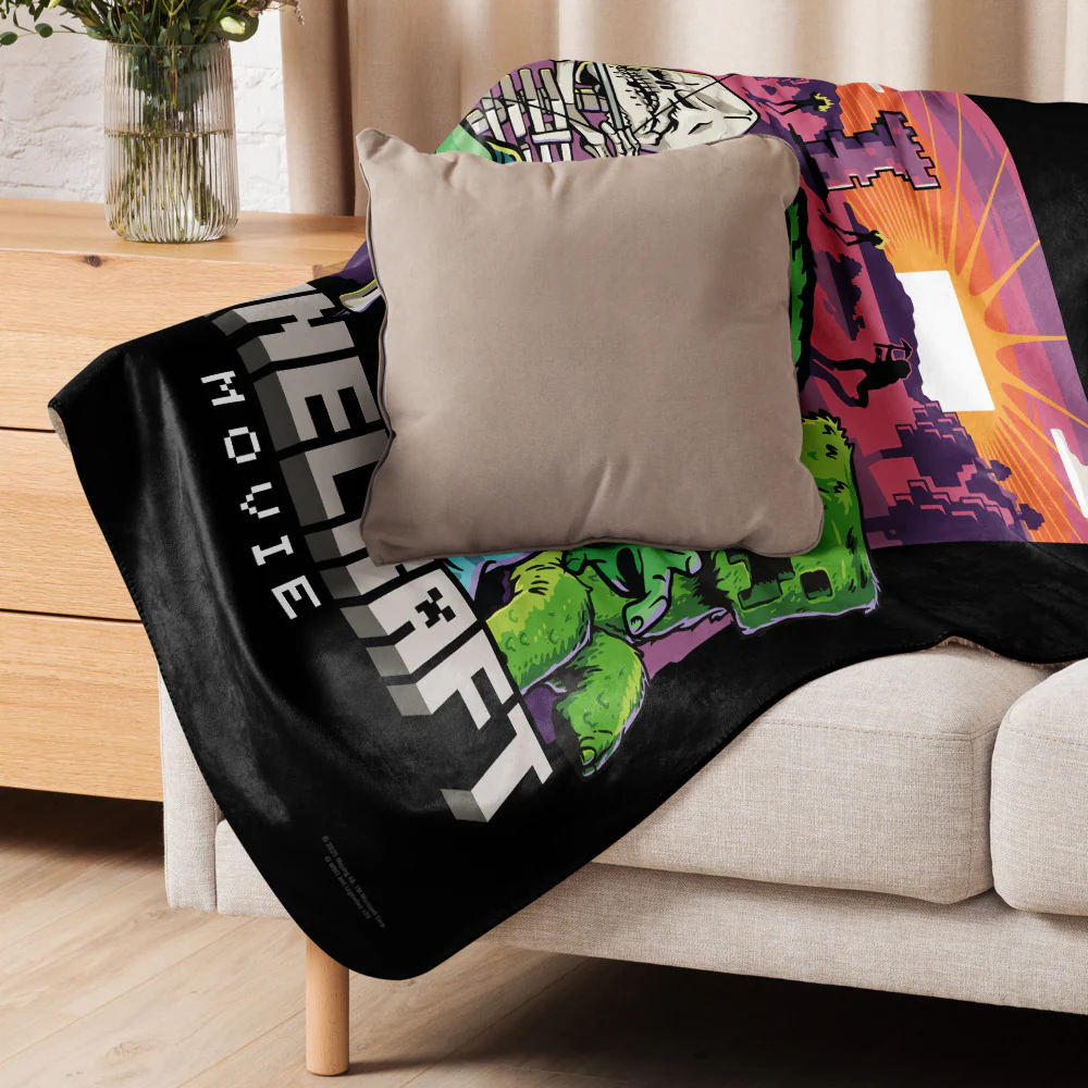 A Minecraft Movie Mobs Sherpa Blanket