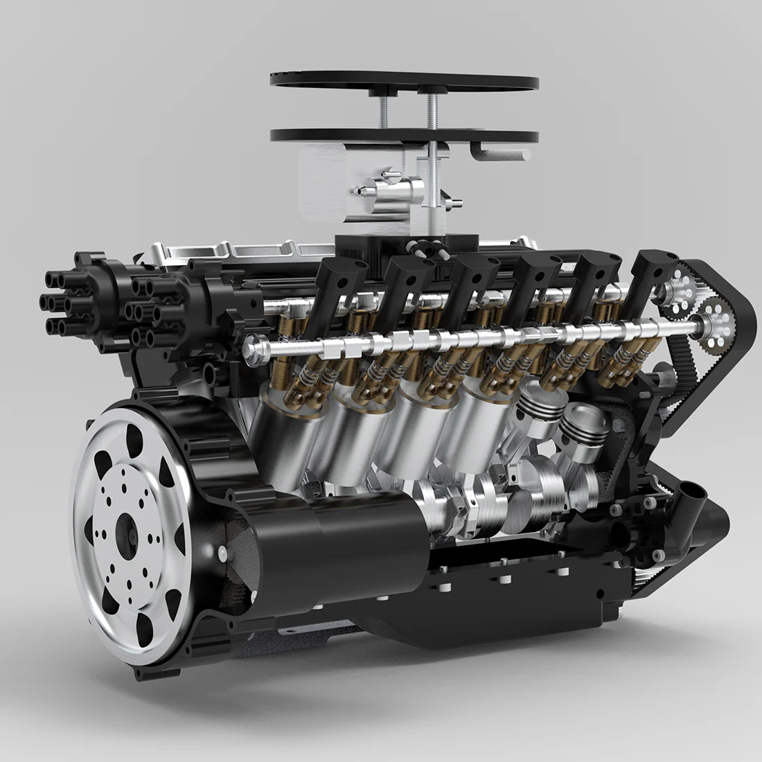 ENJOMOR V12 Engine GS-V12 72CC DOHC 4-Stroke 12-Cylinder 48-Valve Water-Cooled Electric Start Gasoline Engine Model - V12 Engine Model That Works