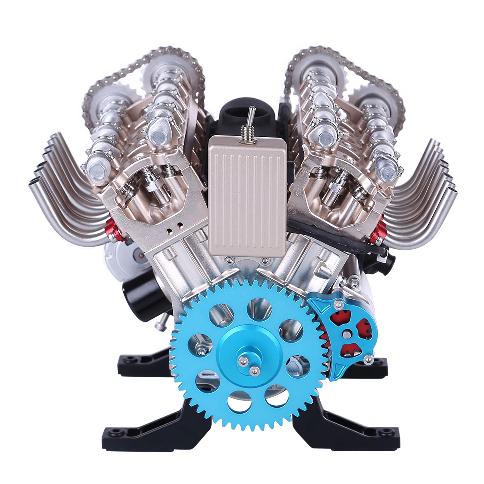 V8 Engine Model Kit that Works - Build Your Own V8 Engine - TECHING 1: 3 Full Metal V8 Car Engine Model Kit 500+Pcs