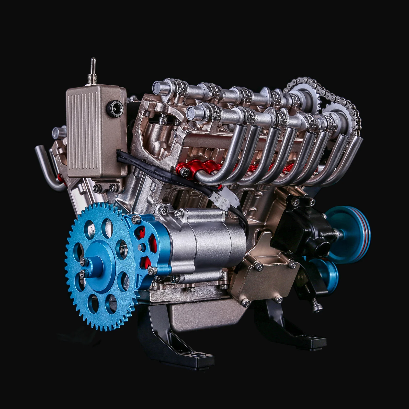 V8 Engine Model Kit that Works - Build Your Own V8 Engine - TECHING 1: 3 Full Metal V8 Car Engine Model Kit 500+Pcs