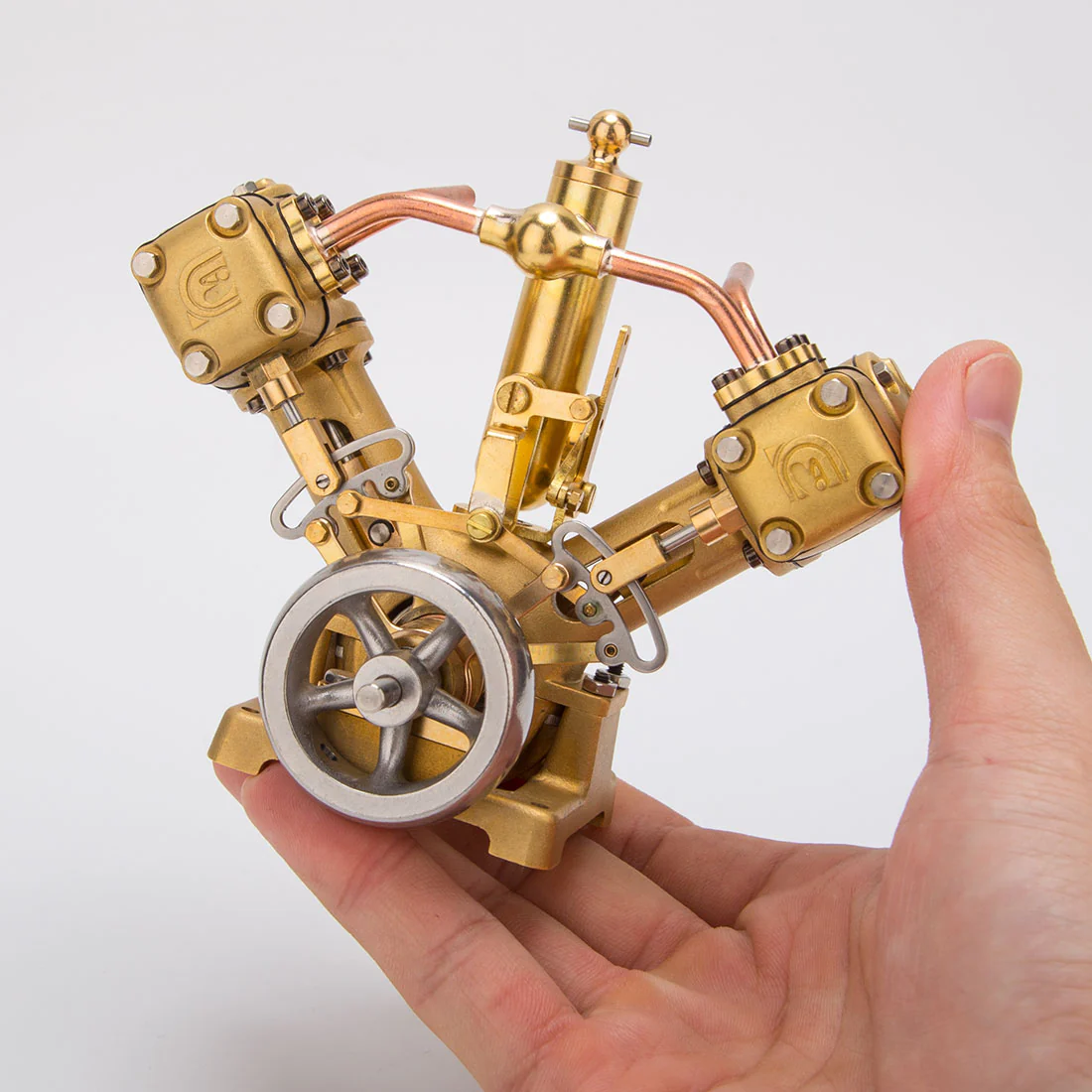 RW-V2 Mini V-Shape Double Cylinder Steam Engine Model for 70-130cm Steamship