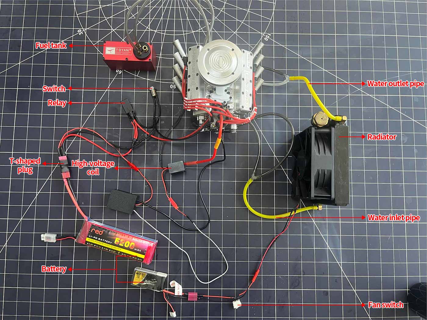 TOYAN V8 Engine FS-V800WGPC 28cc OHV Gasoline Engine - Build Your Own V8 Engine - V8 Engine Model Kit That Works