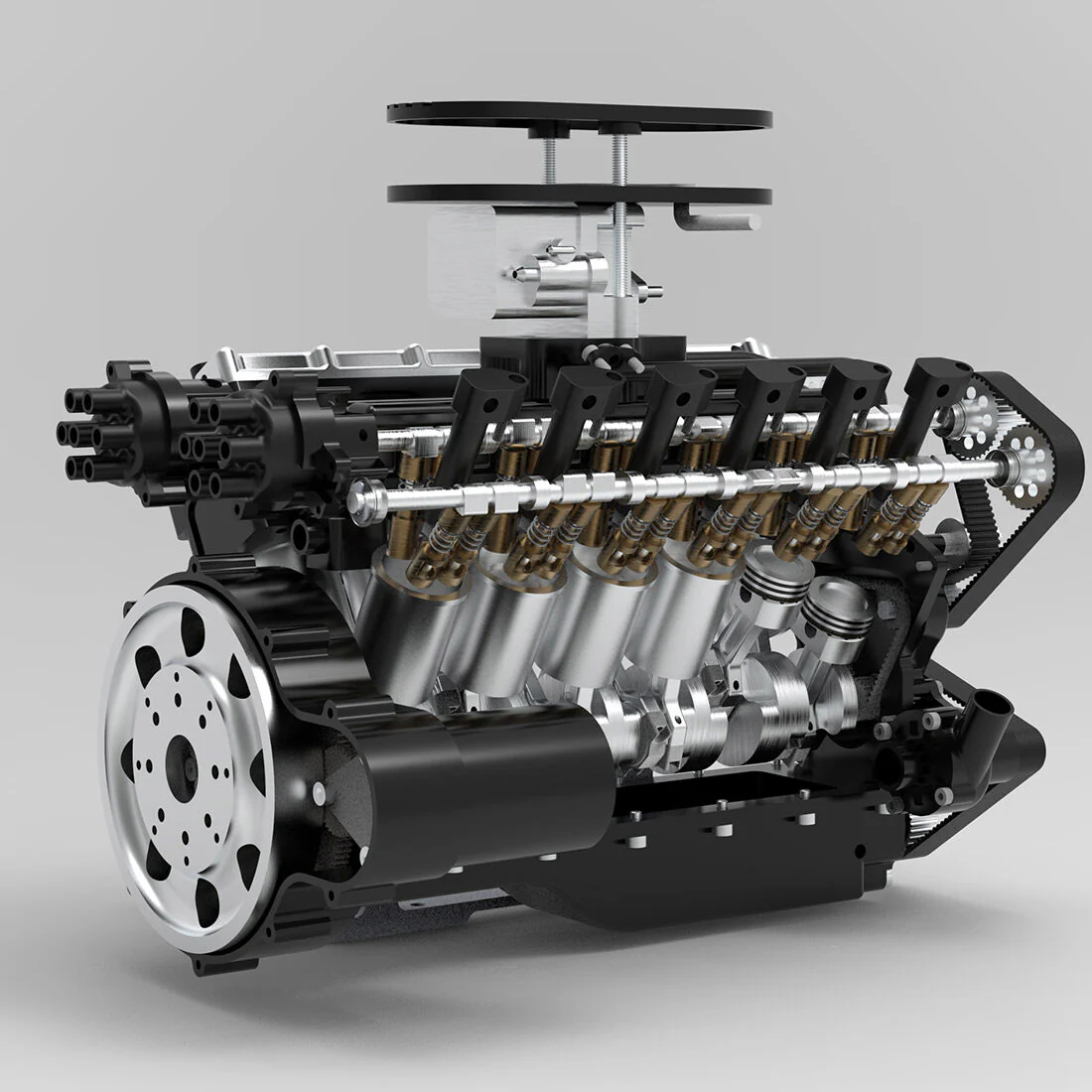 ENJOMOR V12 GS-V12 72CC DOHC Gasoline V12 Engine Model That Works with Starter Kit