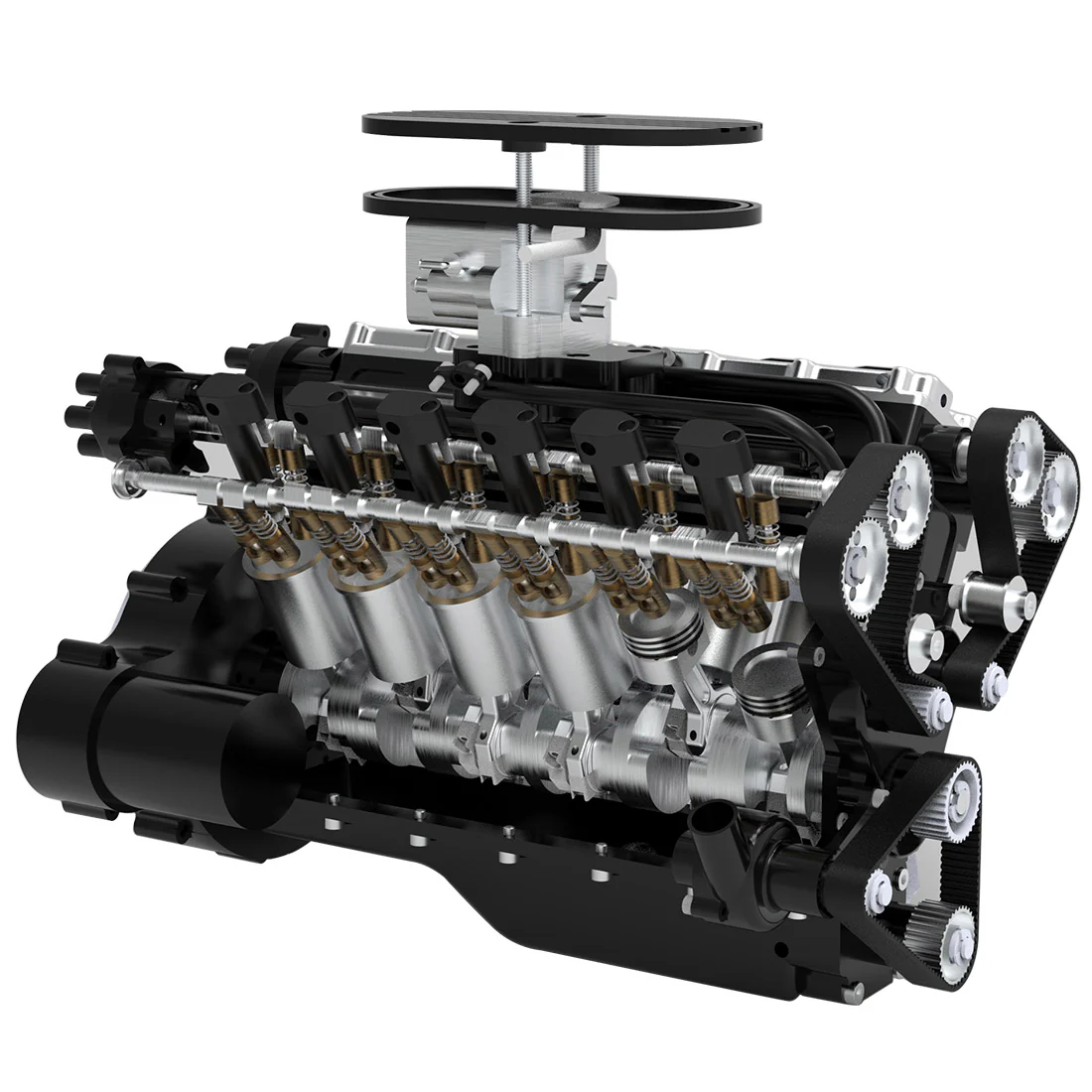 ENJOMOR V12 Engine GS-V12 72CC DOHC 4-Stroke 12-Cylinder 48-Valve Water-Cooled Electric Start Gasoline Engine Model - V12 Engine Model That Works