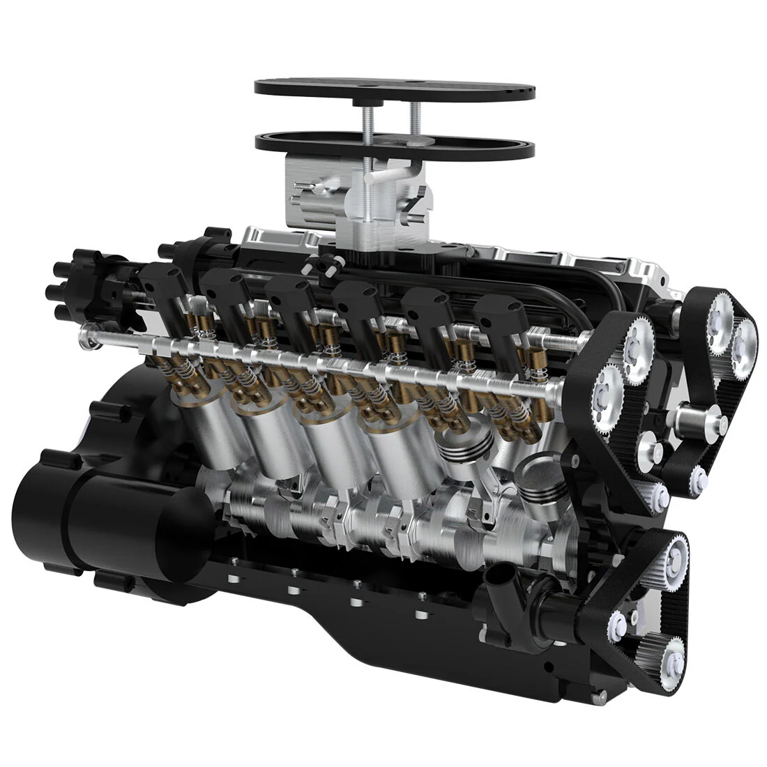 ENJOMOR V12 GS-V12 72CC DOHC Gasoline V12 Engine Model That Works with Starter Kit