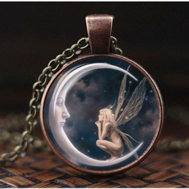 Moon Time My Guardian Angel Necklace