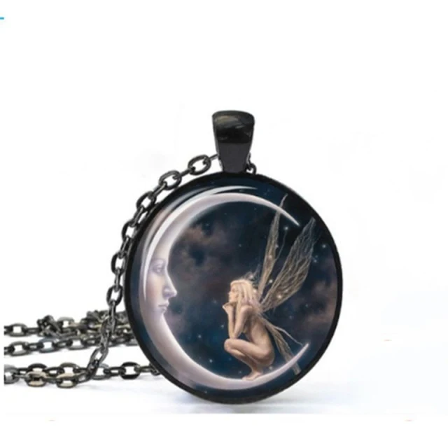 Moon Time My Guardian Angel Necklace