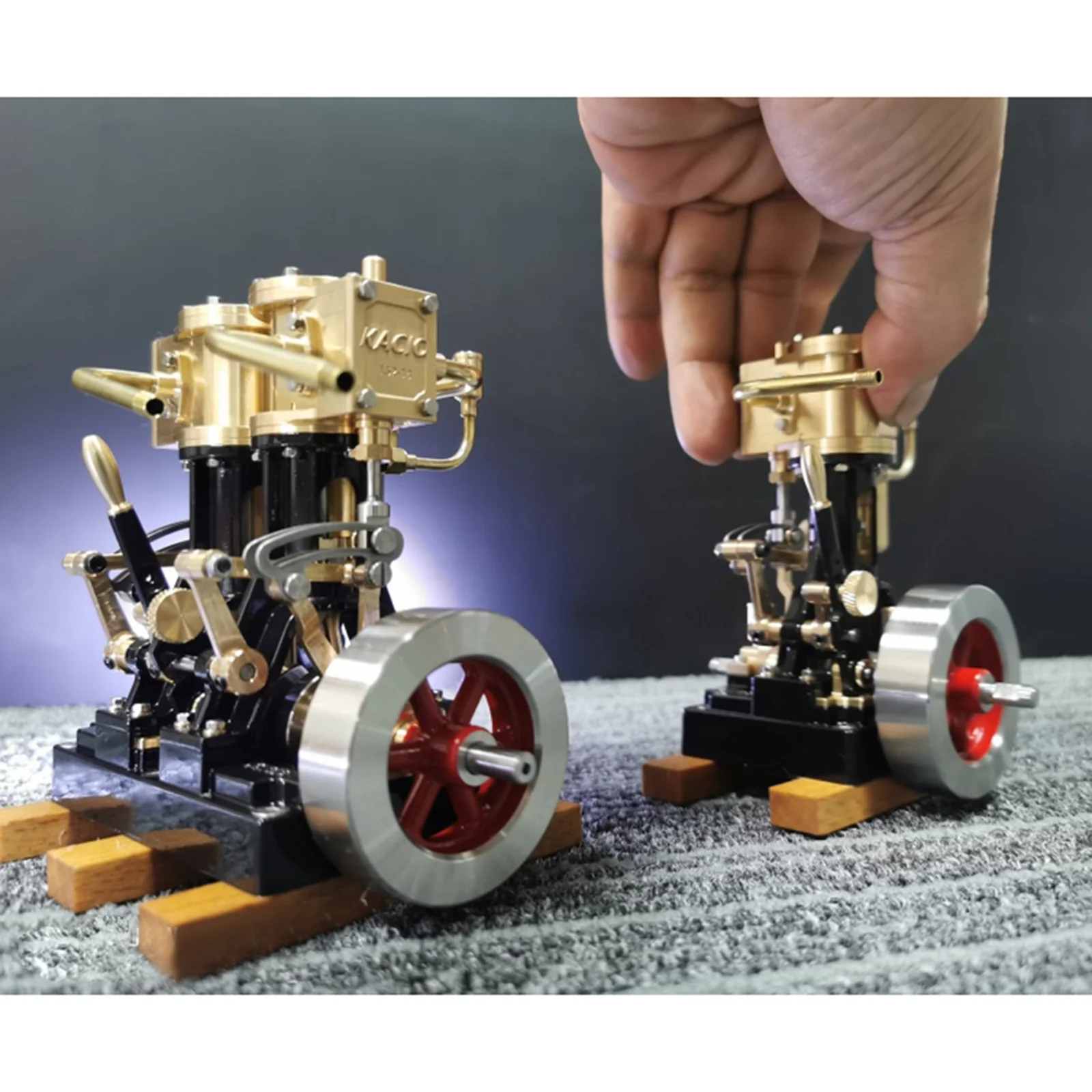 KACIO LS2-14 2 Cylinders Reciprocating Retro Steam Engine Model for Model Ship Model Boat Above 80cm