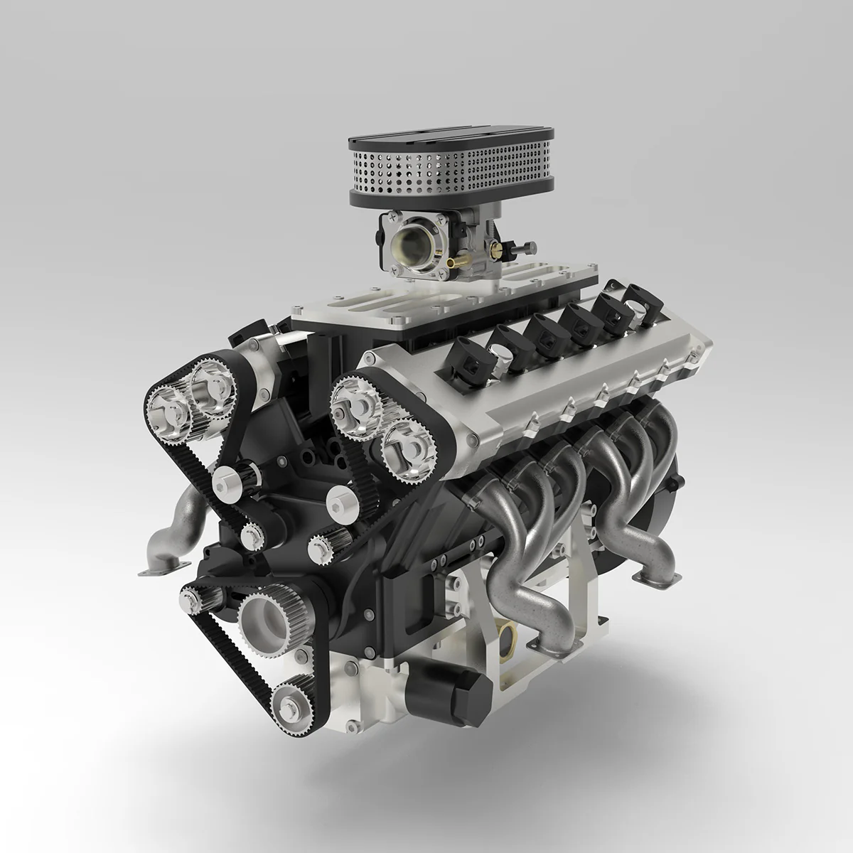 ENJOMOR V12 Engine GS-V12 72CC DOHC 4-Stroke 12-Cylinder 48-Valve Water-Cooled Electric Start Gasoline Engine Model - V12 Engine Model That Works