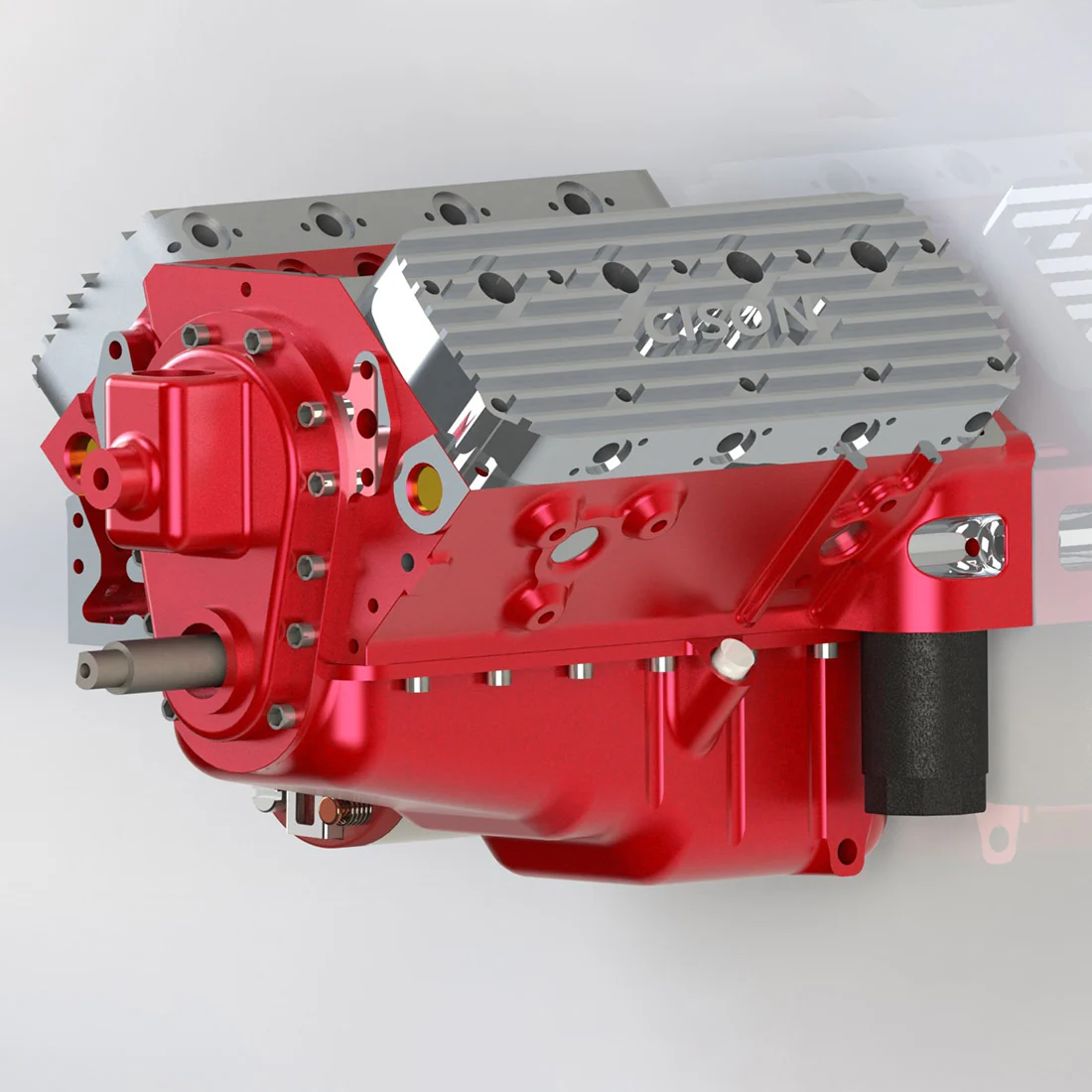 CISON V8 Engine Small-block 44CC 1/6 Scale Water-Cooled 4-Stroke 8-Cylinder Gasoline Engine Internal Combustion V8 Engine Model Kit that Works