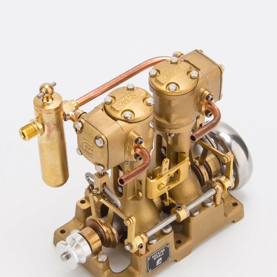 RW-L2 Retro Mini Inline Double Cylinder Steam Engine Model for 70-130cm Steamship 