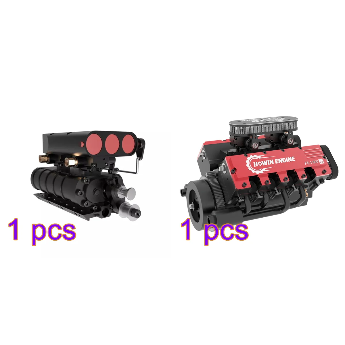 TOYAN V8 Engine FS-V800 28cc Engine Model Kit with Supercharger Accessories That Works