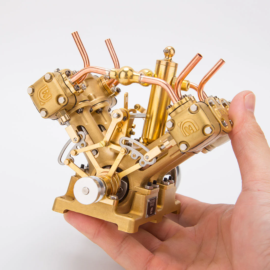 RW-V4 Mini V-Shape 4-Cylinder Reciprocating Steam Engine Model for 90-150cm Steamships