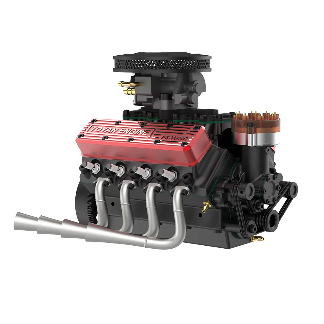 TOYAN V8 Engine FS-V800WGPC 28cc OHV Gasoline Engine - Build Your Own V8 Engine - V8 Engine Model Kit That Works
