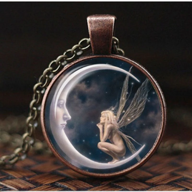 Moon Time My Guardian Angel Necklace