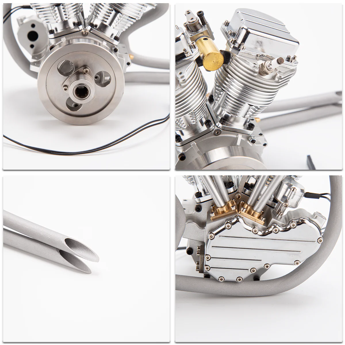 CISON FG-VT9 9cc V2 Engine V-Twin Dual Cylinder 4-Stroke Air-Cooled Gasoline Engine Motorcycle RC Engine Model