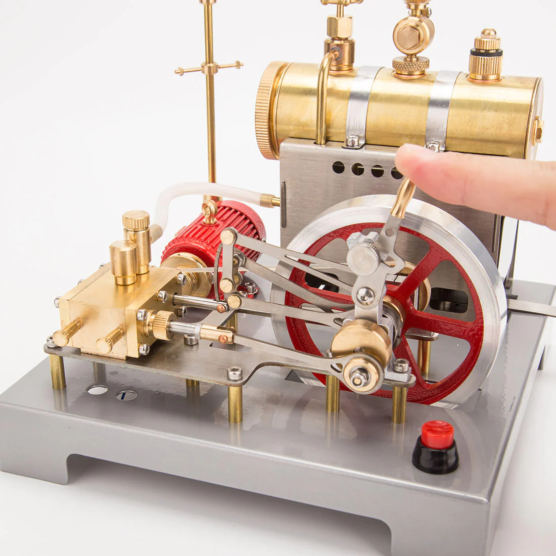 RETROL SE-02 Full Metal Stationary Steam Engine Model and Boiler Model Kit with Generator and Street Lamp