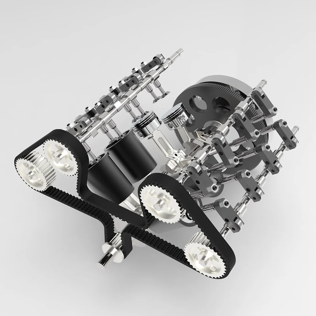 ENJOMOR V8 GS-V8 78CC DOHC Four-Stroke V-Shaped Eight-Cylinder Water-cooled Electric Gasoline Internal Combustion Engine Model - V8 Engine Model That Works