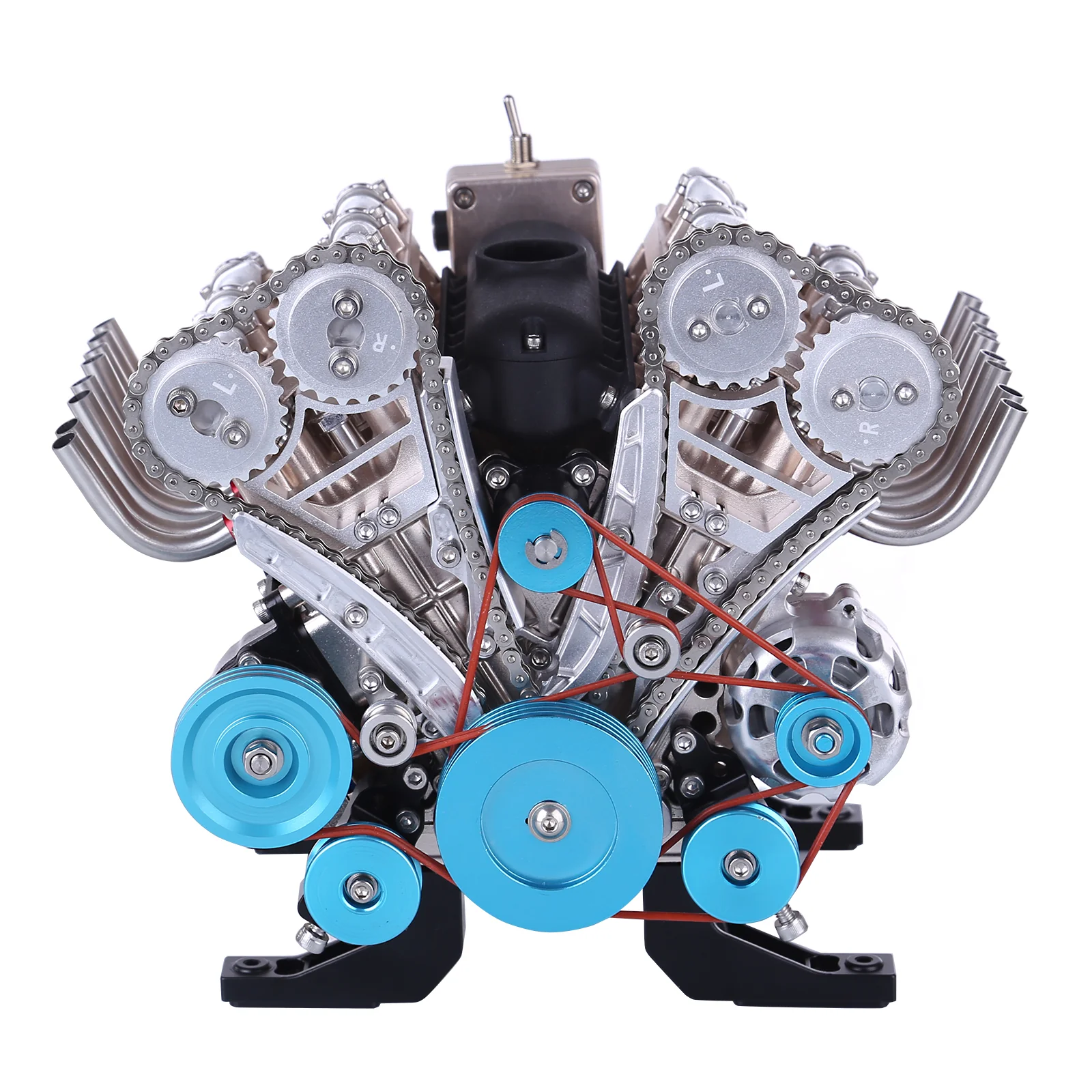 V8 Engine Model Kit that Works - Build Your Own V8 Engine - TECHING 1: 3 Full Metal V8 Car Engine Model Kit 500+Pcs