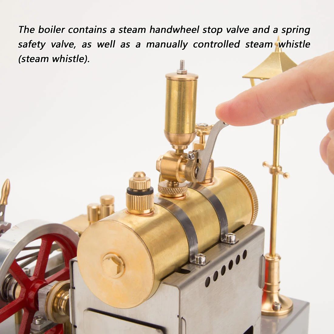 RETROL SE-02 Full Metal Stationary Steam Engine Model and Boiler Model Kit with Generator and Street Lamp