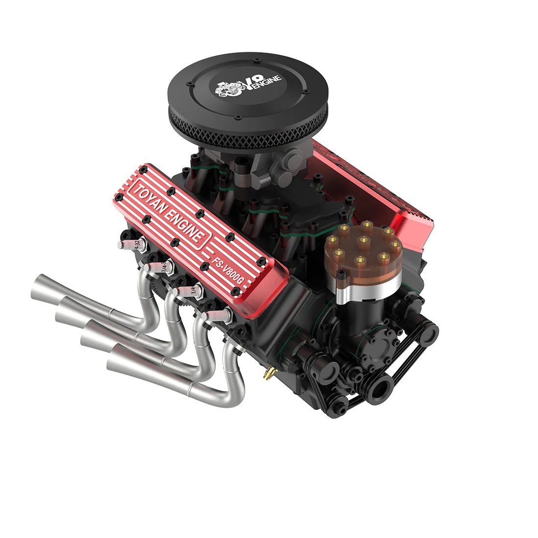 TOYAN V8 Engine FS-V800WGPC 28cc OHV Gasoline Engine - Build Your Own V8 Engine - V8 Engine Model Kit That Works
