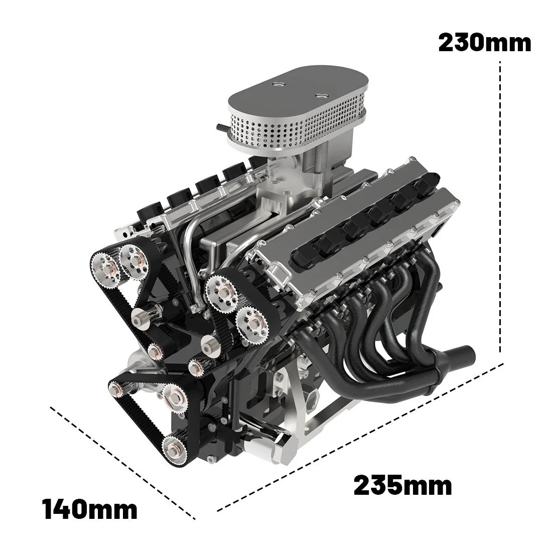 ENJOMOR V12 GS-V12 72CC DOHC Gasoline V12 Engine Model That Works with Starter Kit