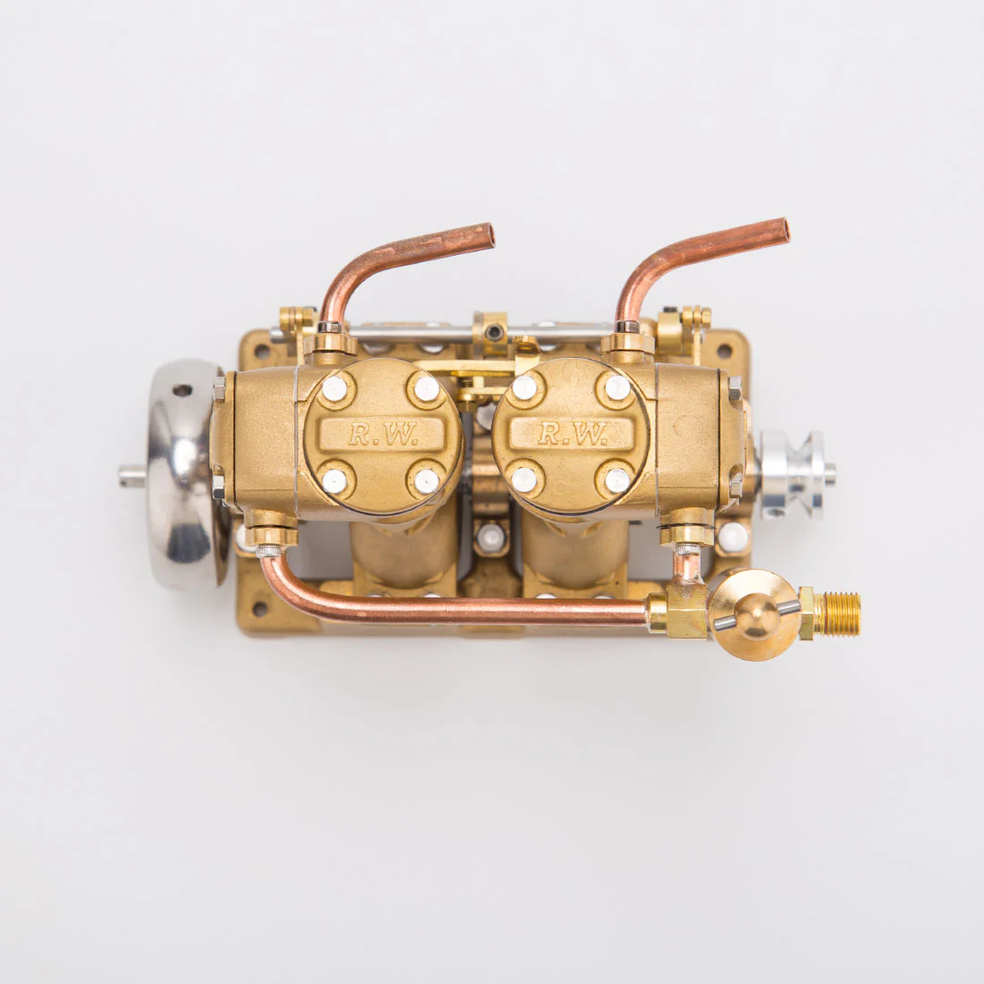 RW-L2 Retro Mini Inline Double Cylinder Steam Engine Model for 70-130cm Steamship 