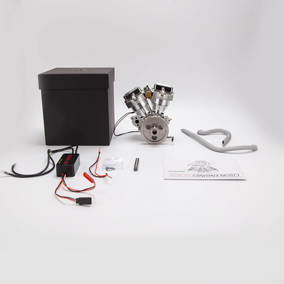 CISON FG-VT9 9cc V2 Engine V-Twin Dual Cylinder 4-Stroke Air-Cooled Gasoline Engine Motorcycle RC Engine Model