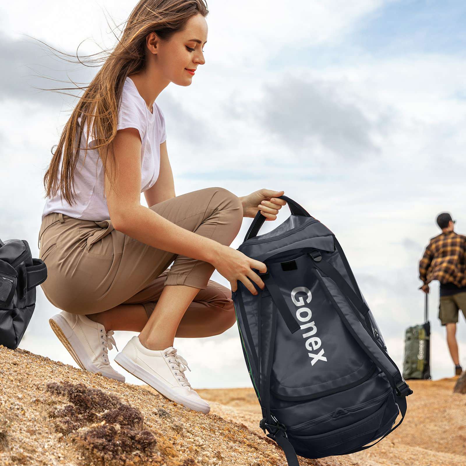 Gonex 80L Water Repellent Duffel Bag Backpack